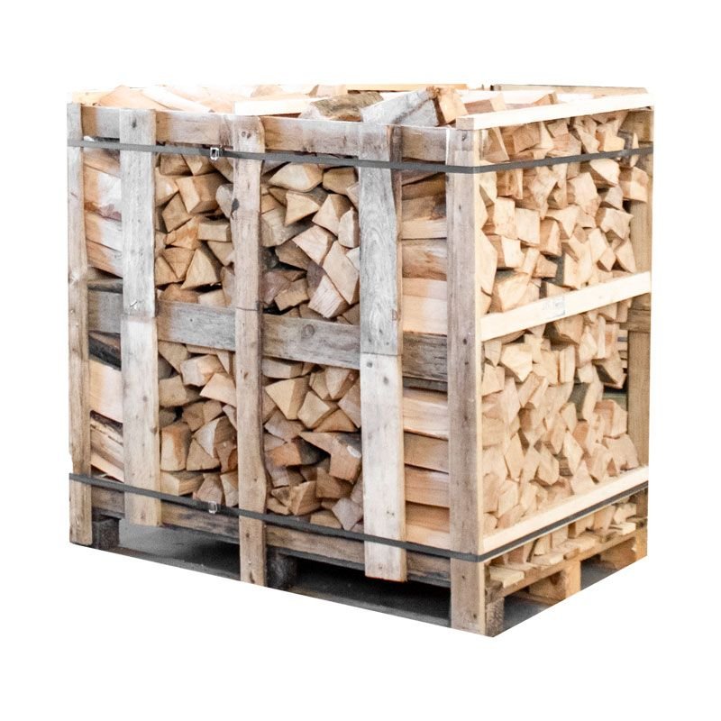 Halbe Palette kammergetrocknetes gespalten Buchen Brennholz 25 cm (450 kg)